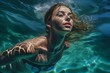 © CrioStudio - プールで泳ぐ女性　with generative ai
