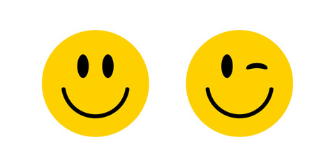 Wall Mural - smiley icon set