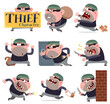 Vector illustration of cartoon thief character