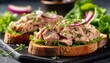 sandwiches with tuna and vegetables, Generative AI