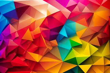 rainbow colorful geometric triangle abstract background illustration. Polygonal design. abstract mosaic background