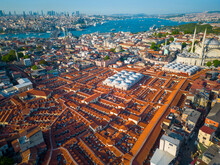 Grand Bazaar Aerial View In Fatih District In Historic City Of Istanbul, Turkey. Historic Areas Of Istanbul Is A UNESCO World Heritage Site Since 1985.  