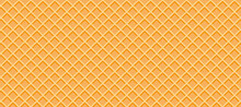 Vector Illustration Seamless Background Pattern Texture Wafer Waffle. Ice Cream Cone Vector Texture.