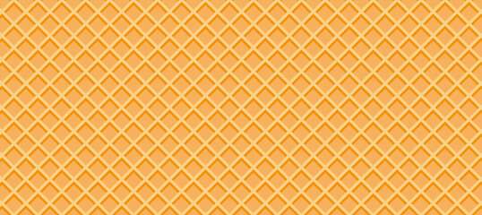 Vector illustration Seamless background pattern texture wafer waffle. Ice cream cone vector texture.