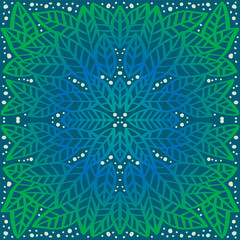 Wall Mural - Mandala seamless pattern leaves background