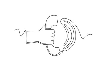 Poster - Continuous one line drawing customer service concept. Single line draw design vector graphic illustration.
