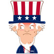 uncle sam angry face cartoon cute for Independence Day (US)