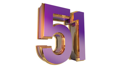 Wall Mural - Bold gold purple 3d number design