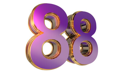 Wall Mural - Bold gold purple 3d number design