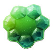 Abstract green slime jello formation isolated on transparent background - Generative AI