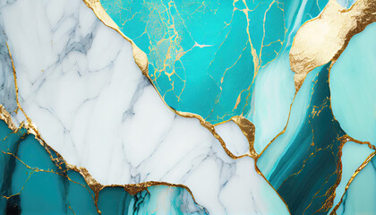 marble background. white turquoise green marbled texture with gold veins. abstract luxury background