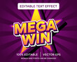 MEGA WIN 3D text effect template
