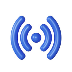 Poster - 3d Signal Network Symbol. icon isolated on white background. 3d rendering illustration. Clipping path.