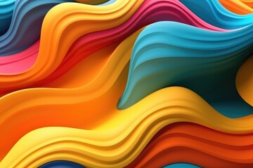 Poster - Abstract colorful background with ripples. Generative AI