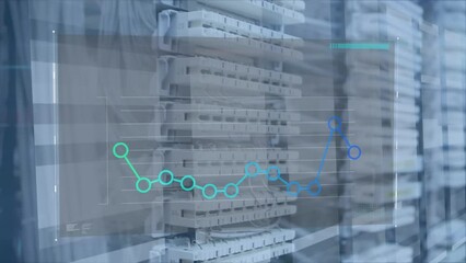 Poster - Animation of statistical data processing against computer server room