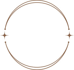 Wall Mural - aesthetic shape. outline minimal graphic elements with stars. abstract boho arch with sparkles. tren