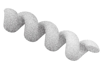 Poster - Grainy spring with noise texture. Dotted stipple curve spiral isolated on white background. Vector gradient grunge shape with shadows.