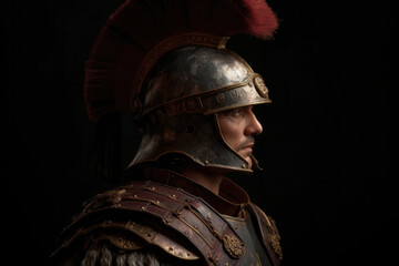 Wall Mural - Close-up portrait of an ancient Roman centurion (Generative AI)