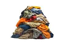 Pile Of Clothes Isolated Transparency Background. Generative AI
