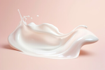 Wall Mural - Liquid face cream splash on light pastel background