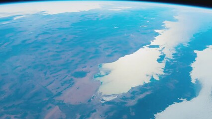Wall Mural - Earth from space. Flight over the Earth time lapse. Planet Earth seen from the ISS. Elements of this image furnished by NASA.