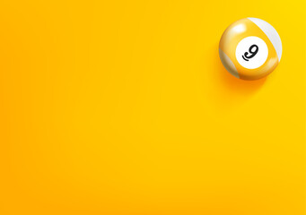 Poster - Vector wallpaper with billiard ball. 3d vector background with copy space