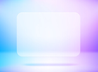 Poster - Transparent glass empty chat bubble. Vector 3d mockup