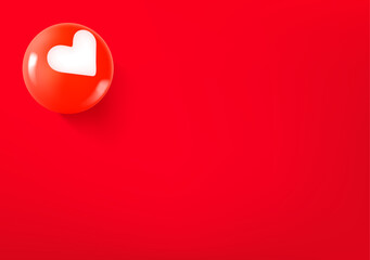 Aufkleber - Vector wallpaper with heart pictogram. 3d vector background with copy space