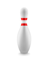Aufkleber - White billiard skittle isolated on white background. 3d vector clipart