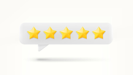 Aufkleber - Speech bubble with rating stars. Feedback concept. 3d vector illustration
