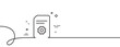 © blankstock - Document Management line icon. Continuous one line with curl. Information File with Cogwheel sign. Paper page concept symbol. File Settings single outline ribbon. Loop curve pattern. Vector