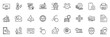 © blankstock - Icons pack as Electricity power, Card and Global engineering line icons for app include Furniture, Cursor, Car secure outline thin icon web set. 5g internet, Grocery basket, Lock pictogram. Vector