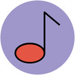 Premium flat rounded icon of music 