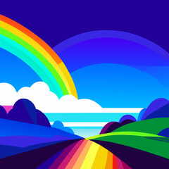 Wall Mural - rainbow in the sky