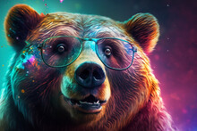 Generative AI Of A Bear With Glasses