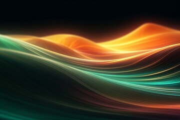 Aufkleber - abstract futuristic background with glowing neon moving high speed wave lines and bokeh lights. Data transfer concept Fantastic wallpaper. Generative AI