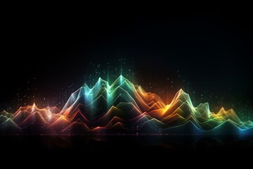 Aufkleber - abstract futuristic background with glowing neon moving high speed wave lines and bokeh lights. Data transfer concept Fantastic wallpaper. Generative AI
