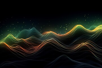 Aufkleber - abstract futuristic background with glowing neon moving high speed wave lines and bokeh lights. Data transfer concept Fantastic wallpaper. Generative AI