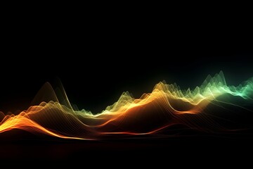 Aufkleber - abstract futuristic background with glowing neon moving high speed wave lines and bokeh lights. Data transfer concept Fantastic wallpaper. Generative AI
