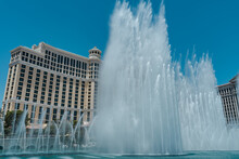 Fountains Of Bellagio  Is A Free Attraction At The Bellagio Resort, Located On The Las Vegas Strip In Paradise, Nevada Summer Travel. 