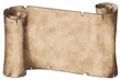illustration of a brown parchment in watercolor with text space on white background