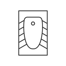 Vector Squat Toilet Line Icon, Top View
