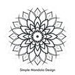 Simple mandala design isolated on white background