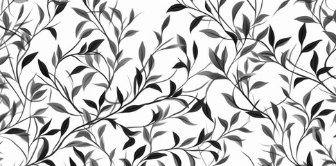 floral flower plant decoration black wallpaper pattern design illustration leaf. generative ai.
