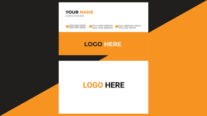 Modern and minimalist orange color business card layout.Black and gold creative business card template. Modern Business Card - Creative and Clean Business Card Template.