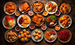 various types of fried foods on plates