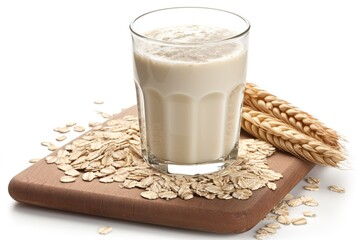 Poster - oat milk isolated on white background. Generated by AI.