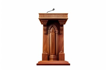 Poster - lectern isolated on white background. Generated by AI