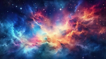 Wall Mural - a vibrant, colorful space galaxy cloud nebula, a mesmerizing vista of the starry night cosmos, a tes