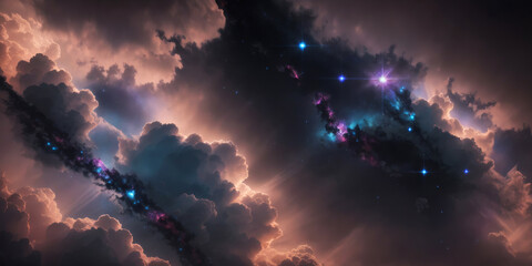 Wall Mural - abstract cosmic art, futuristic space illustration, stellar fantasy visuals. a space-themed abstract
